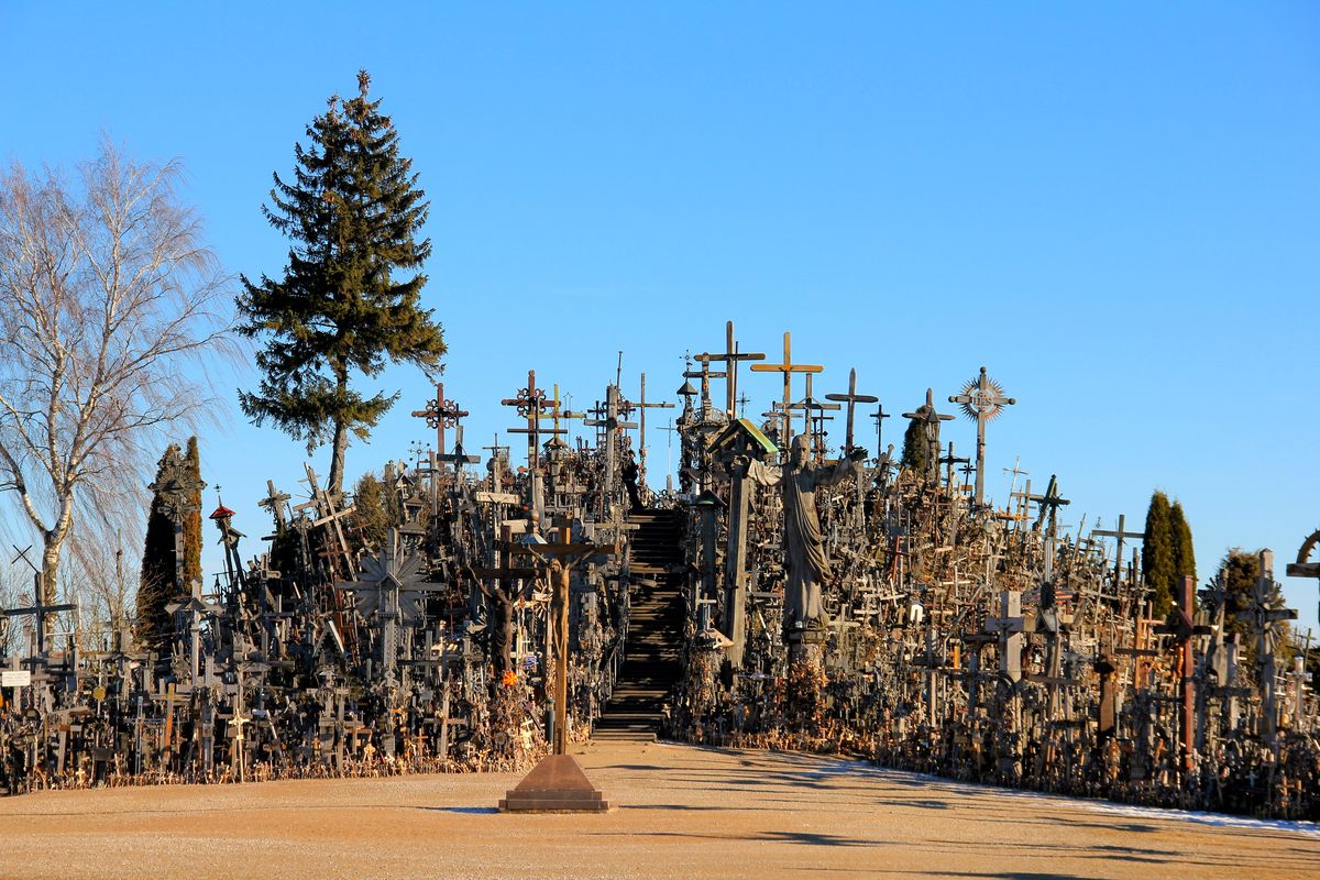 Hill of Crosses is a site of pilgrimage about 12 km north of the city of Šiauliai