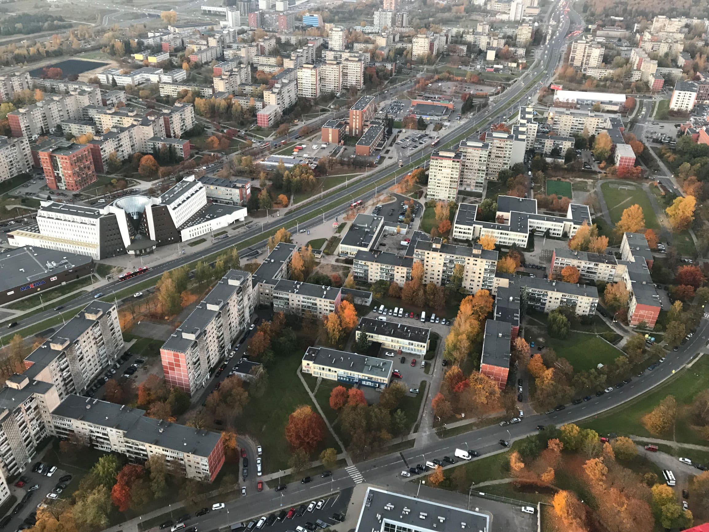 A typical Soviet district in Karoliniskes in Vilnius