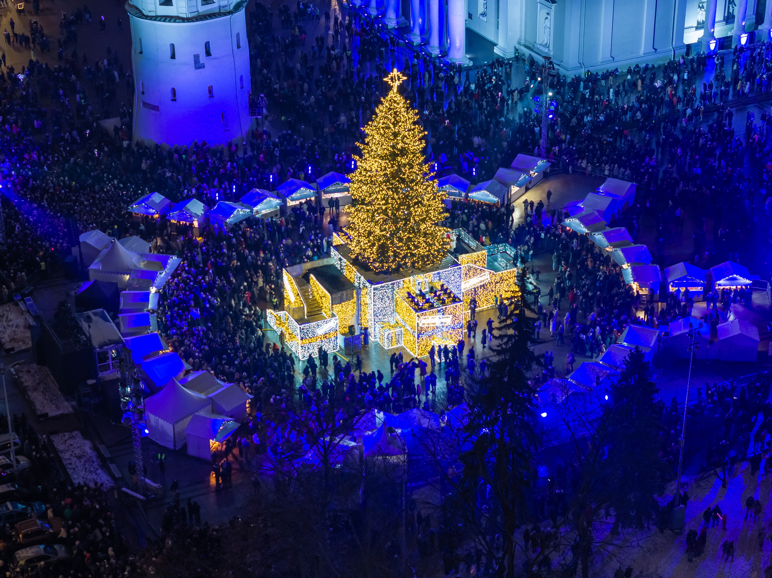Vilnius Christmas tree in the cathedral square