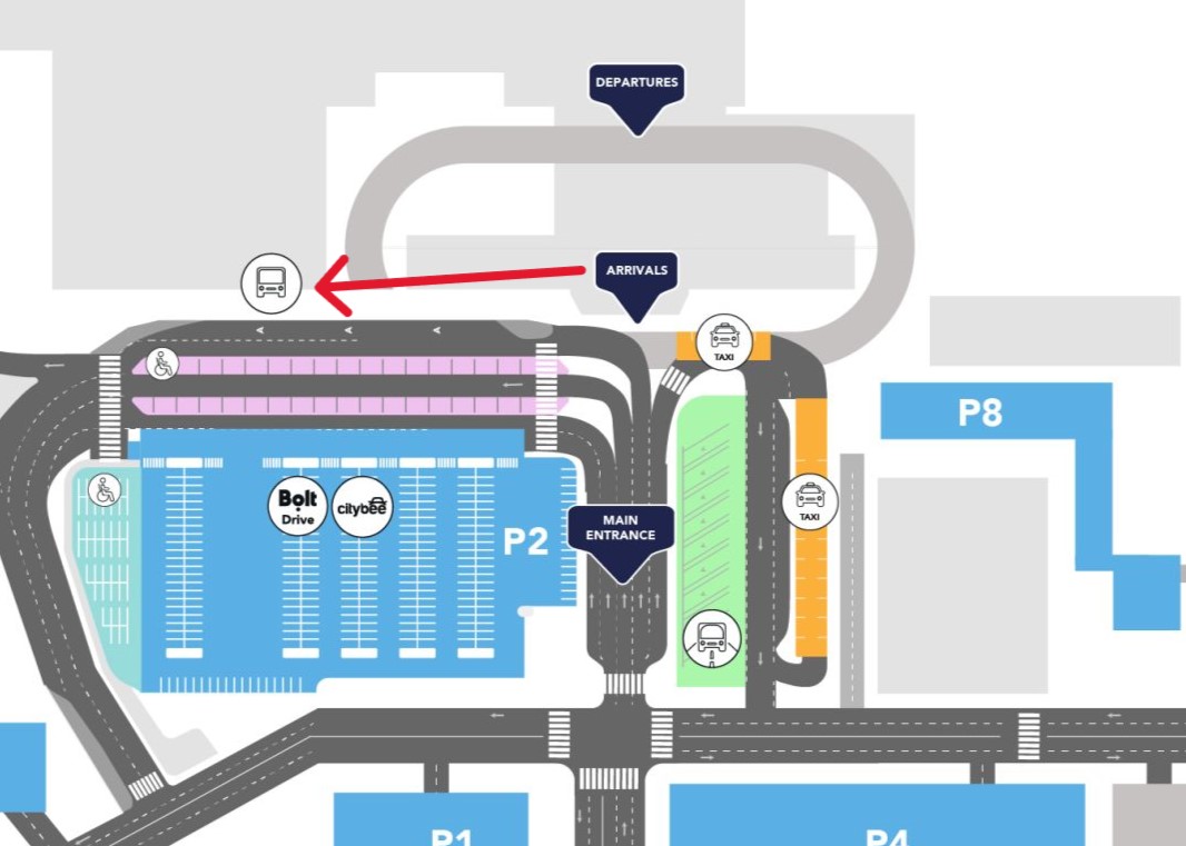 How to find public bus stop vilnius airport