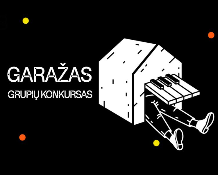 poster for Garazas at Tamsta 2025 black white yellow