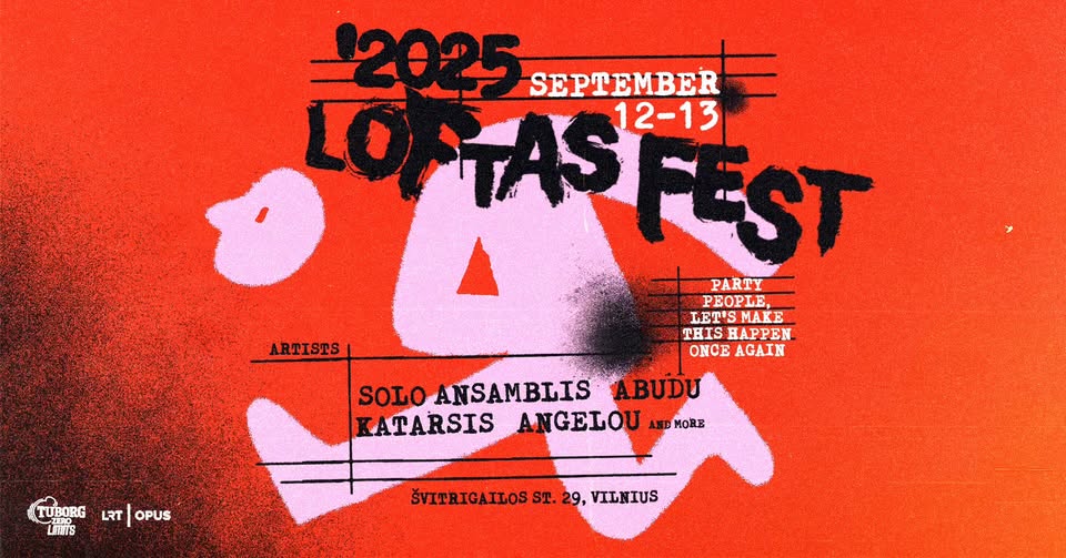 red pink black poster festival vilnius