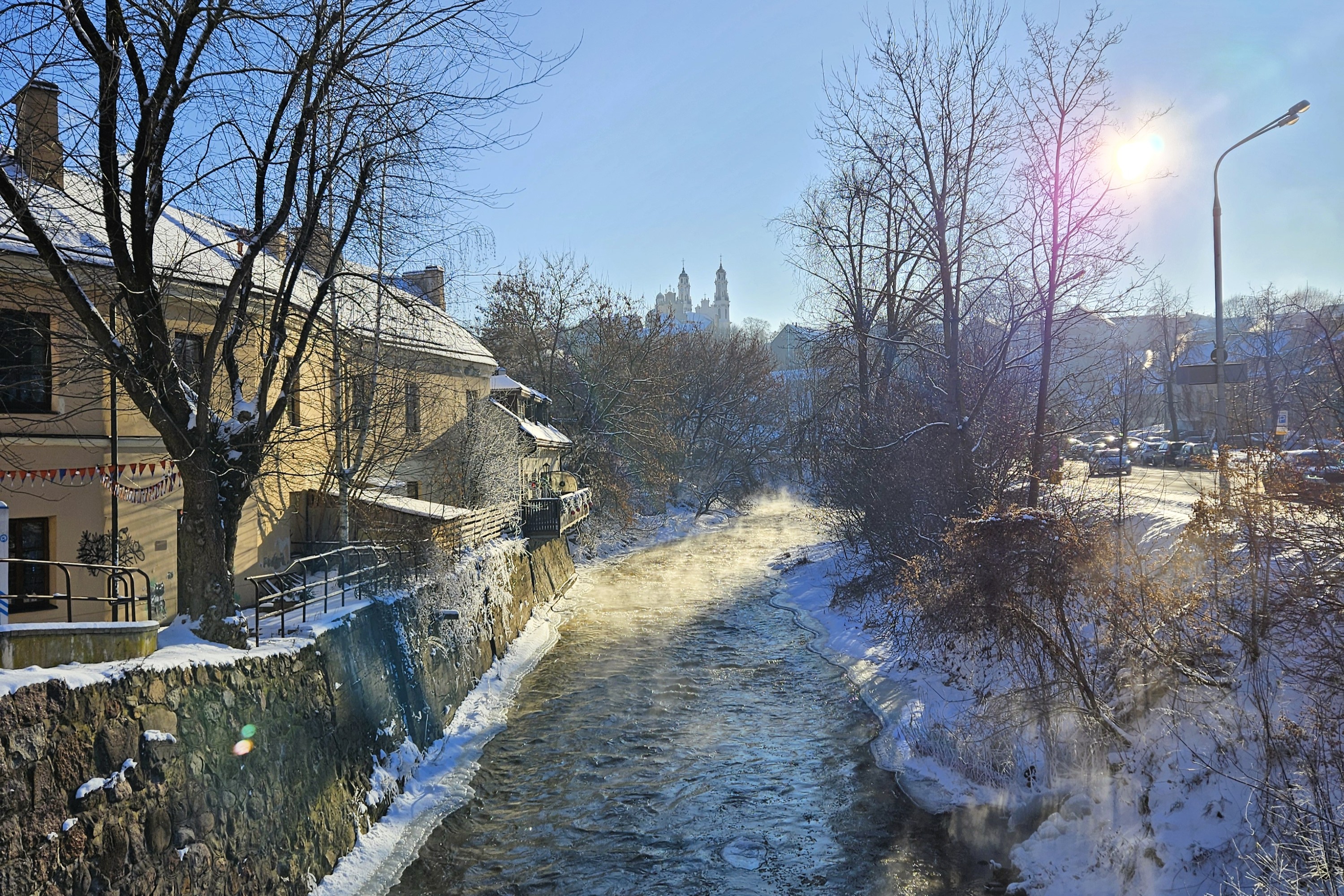 Bright winter morning in Vilnius