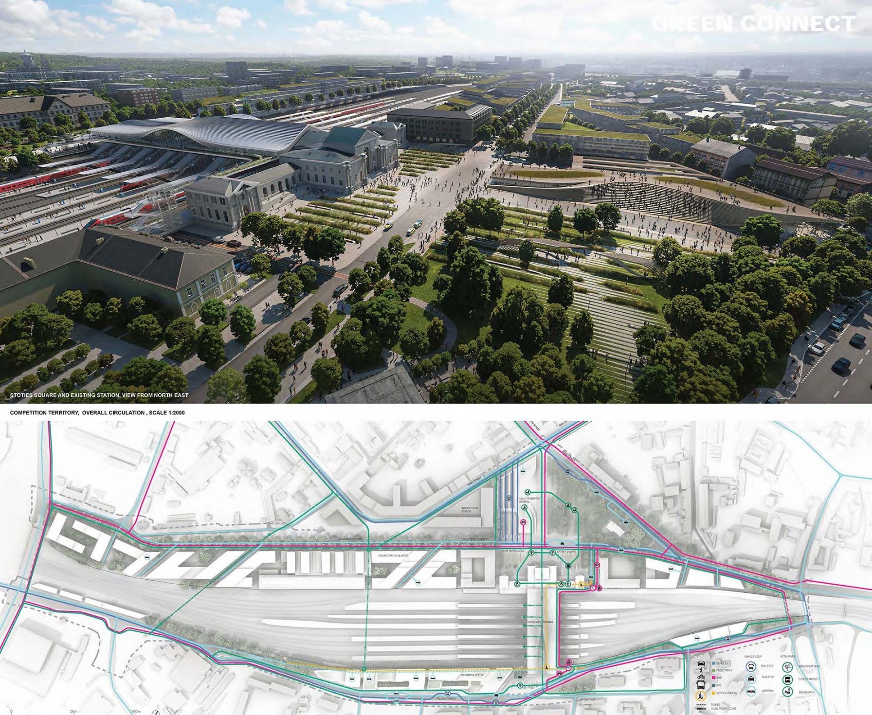 proposed changes in Vilnius station district by zaha hadid plan and visualisation 