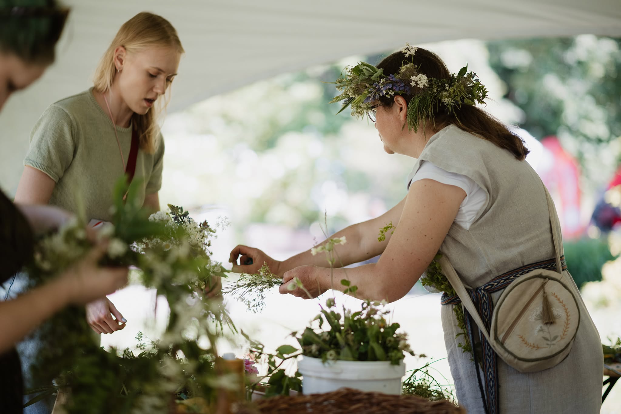 traditional folk herb market lithuania midsummer