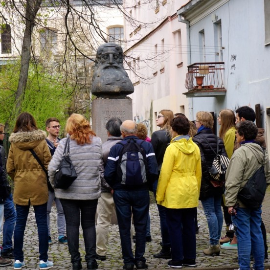 Bust of Vilna Gaon visited during Jewish tour in Vilnius, Jerusalem of Lithuania